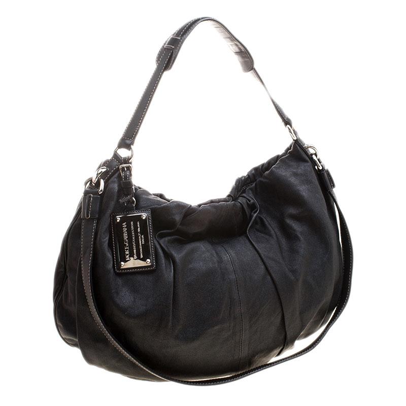 Women's Dolce and Gabbana Black Leather Miss Night and Day Hobo