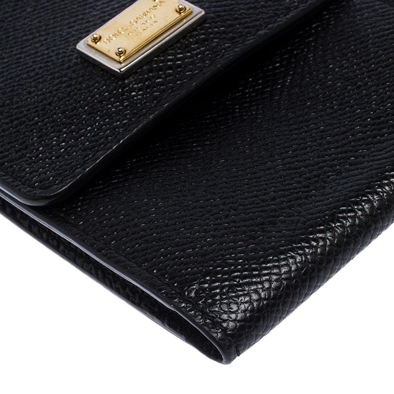 Dolce and Gabbana Black Leather Miss Sicily Phone Holder Crossbody Bag 2