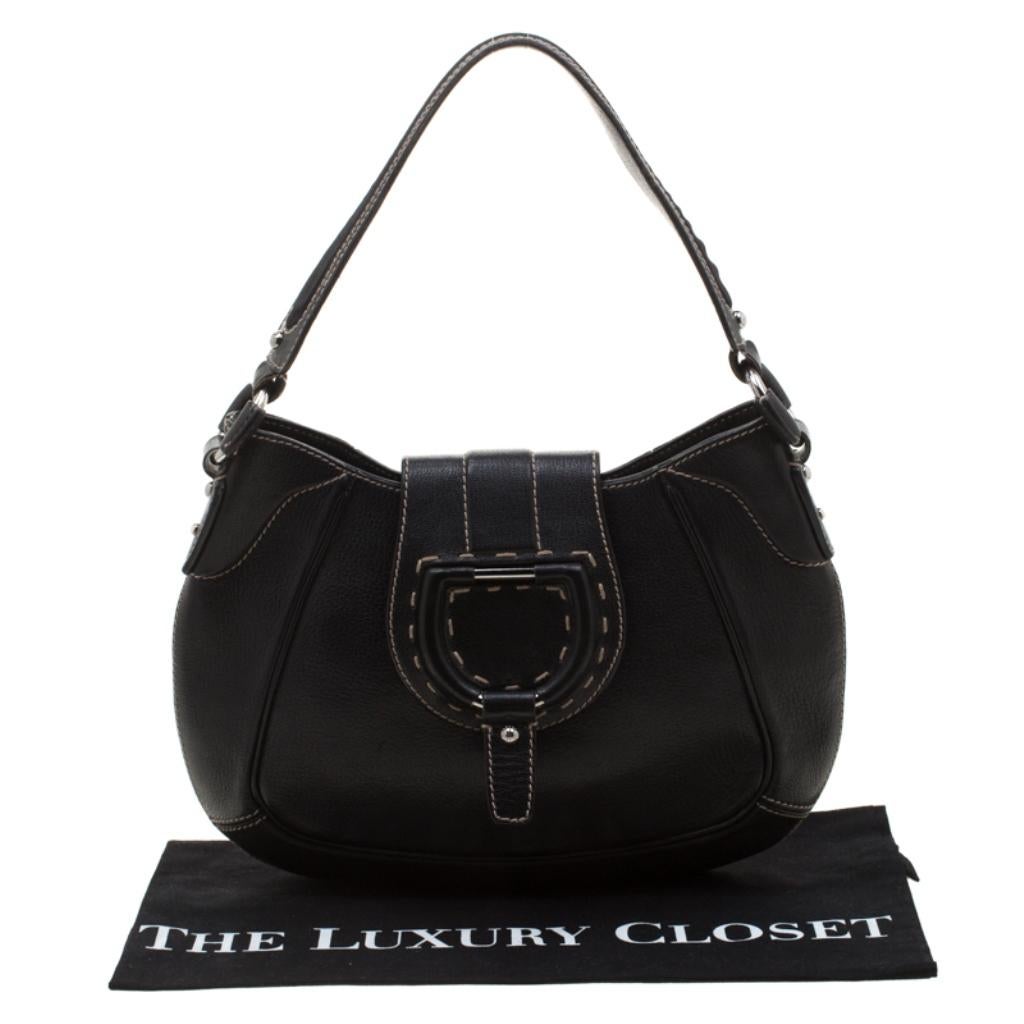 Dolce and Gabbana Black Leather Shoulder Bag 7
