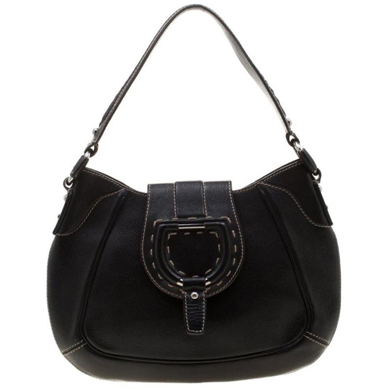 Dolce and Gabbana Black Leather Shoulder Bag For Sale at 1stDibs