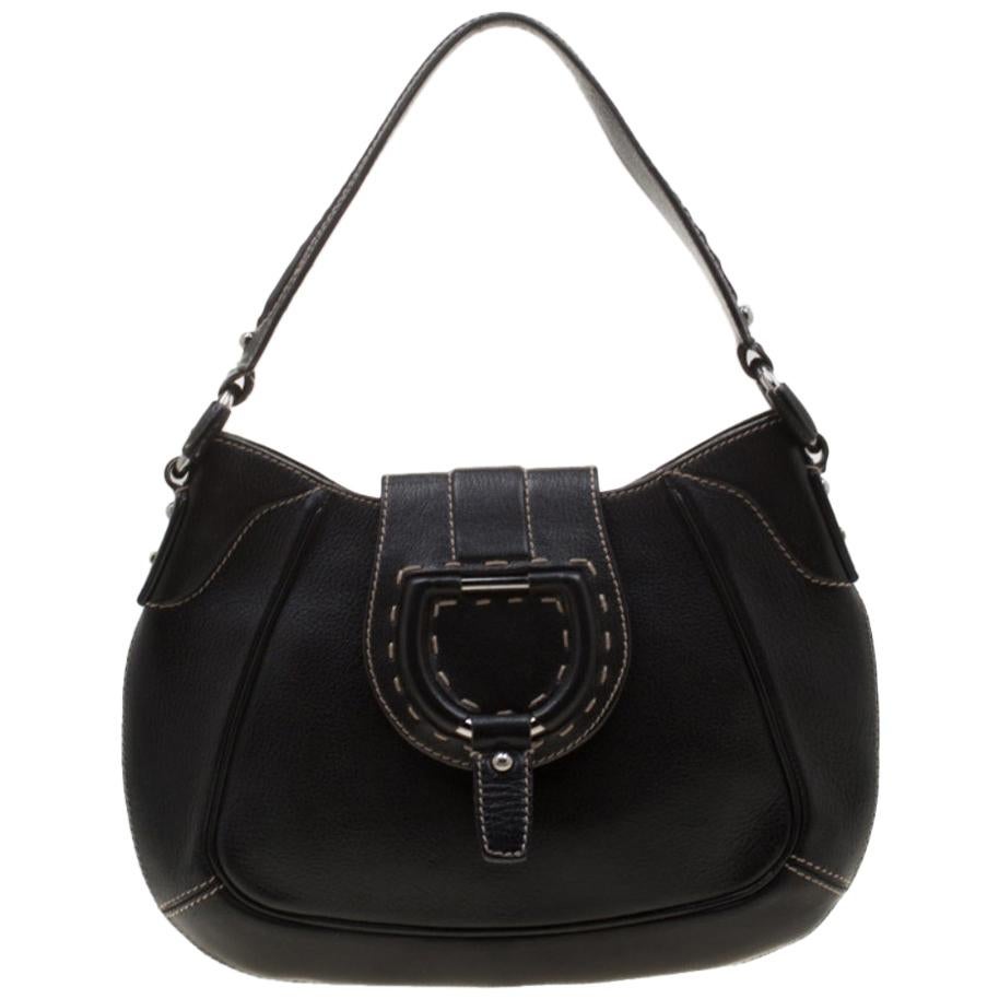 Dolce and Gabbana Black Leather Shoulder Bag