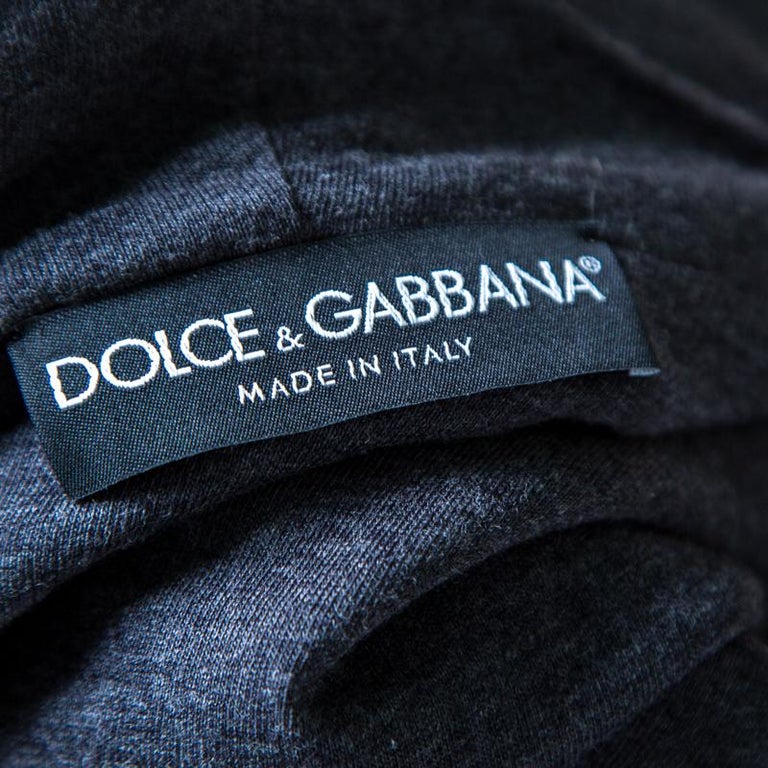 Dolce and Gabbana Black Medieval Armor Print Zip Front Hooded ...