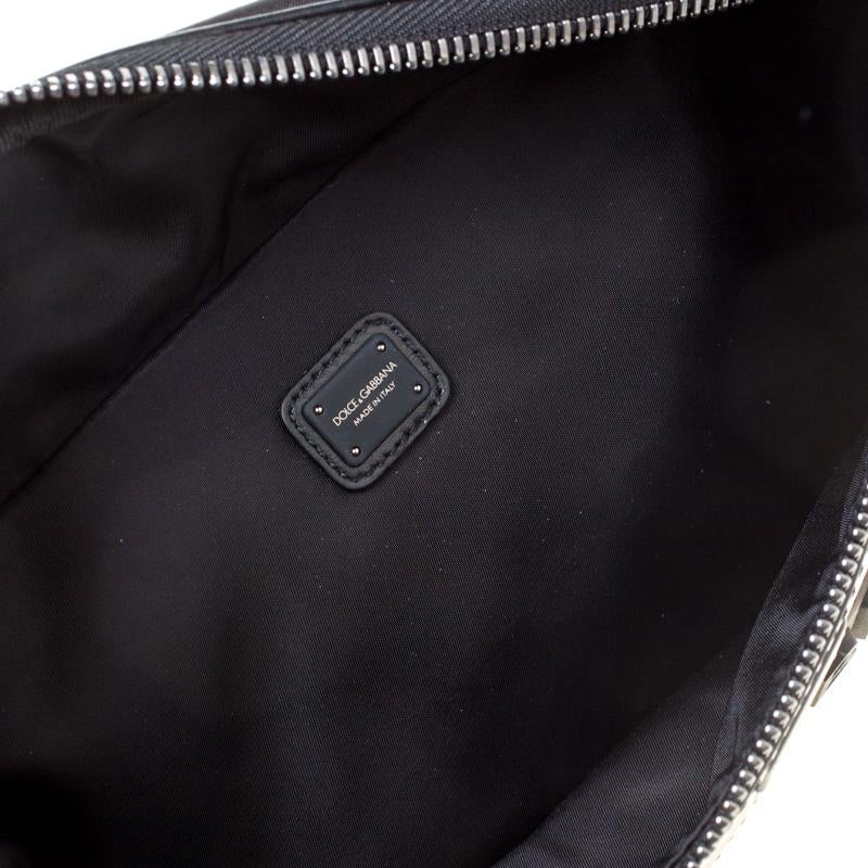 Dolce and Gabbana Black Nylon and Leather Belt Bag In New Condition In Dubai, Al Qouz 2
