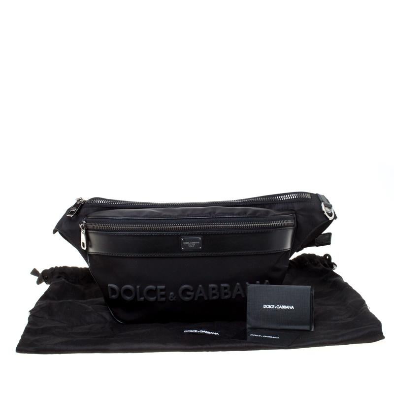 Dolce and Gabbana Black Nylon and Leather Belt Bag 3