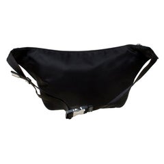 Dolce and Gabbana Black Nylon and Leather Belt Bag
