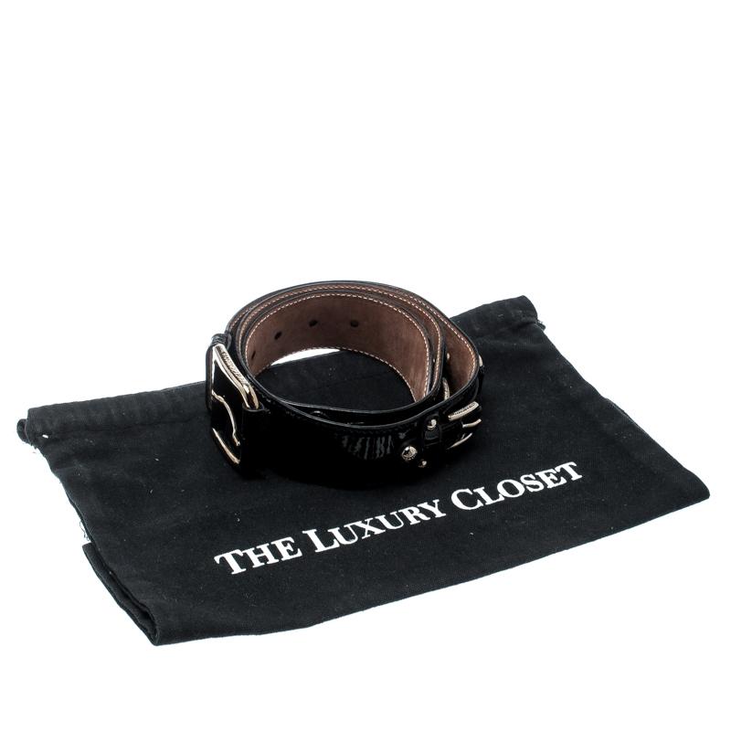 Dolce and Gabbana Black Patent Leather Belt Size 85CM 1