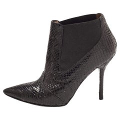 Dolce and Gabbana Black Python Ankle Boots Size 36.5