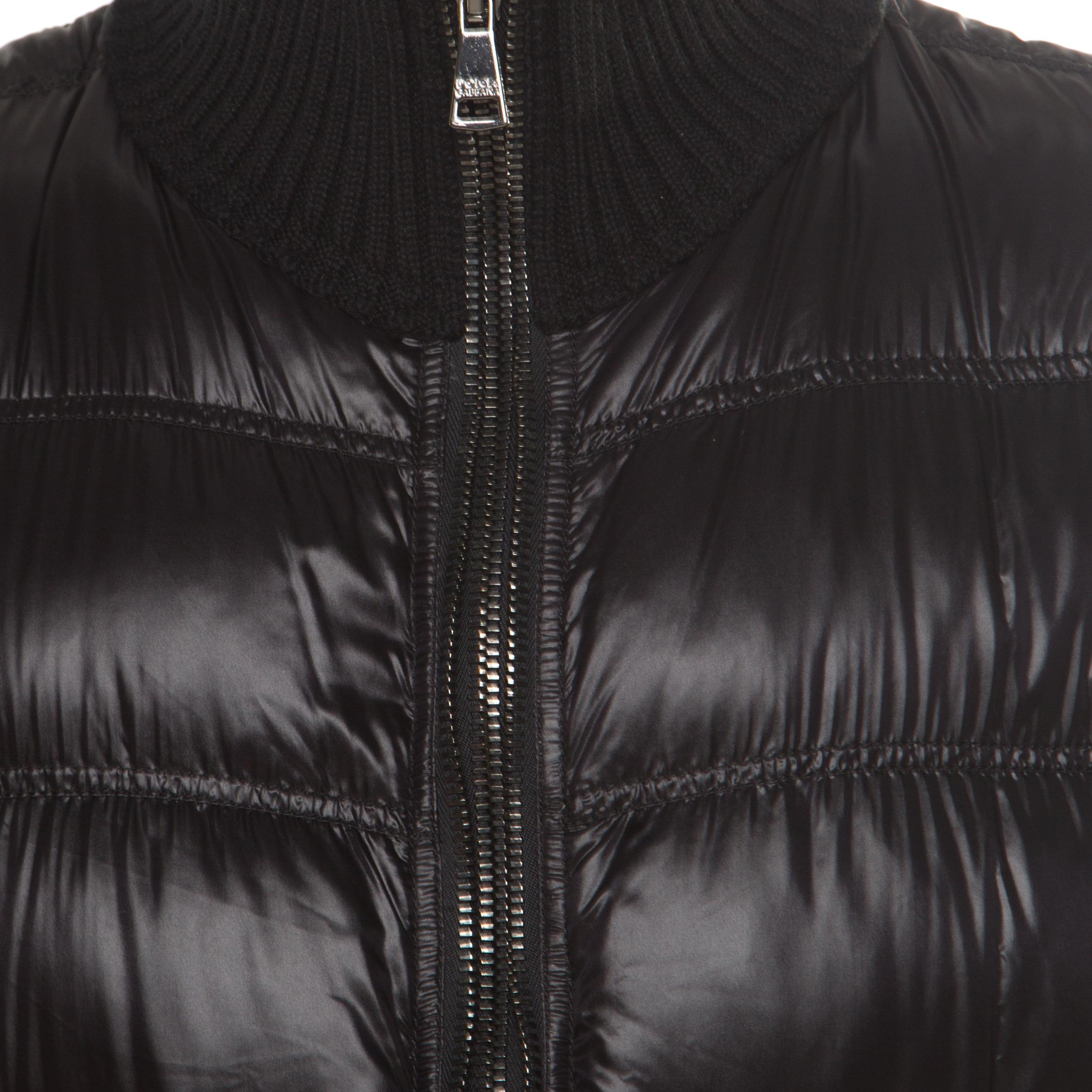 Dolce and Gabbana Black Quilted Bomber Jacket M 1