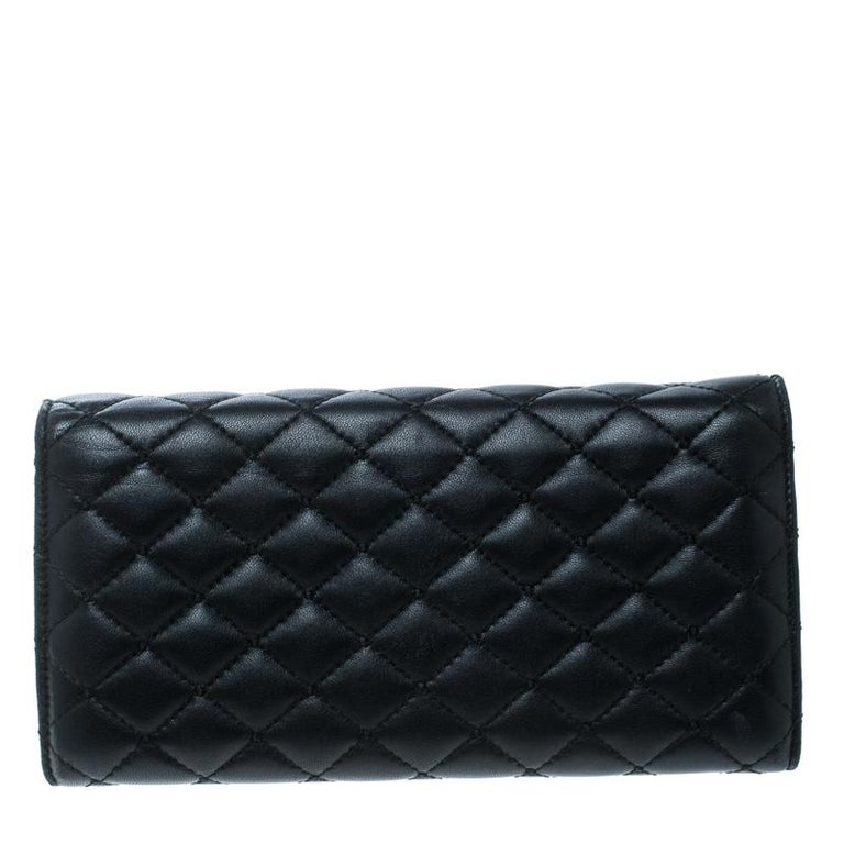 Dolce And Gabbana Black Quilted Leather Flap Wallet For Sale at 1stDibs