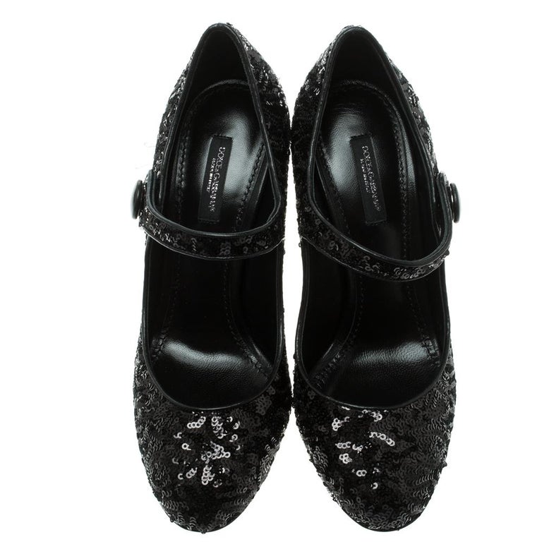 Dolce & Gabbana Blue Sequin Mary Jane Pumps High Heels Shoes main image 0