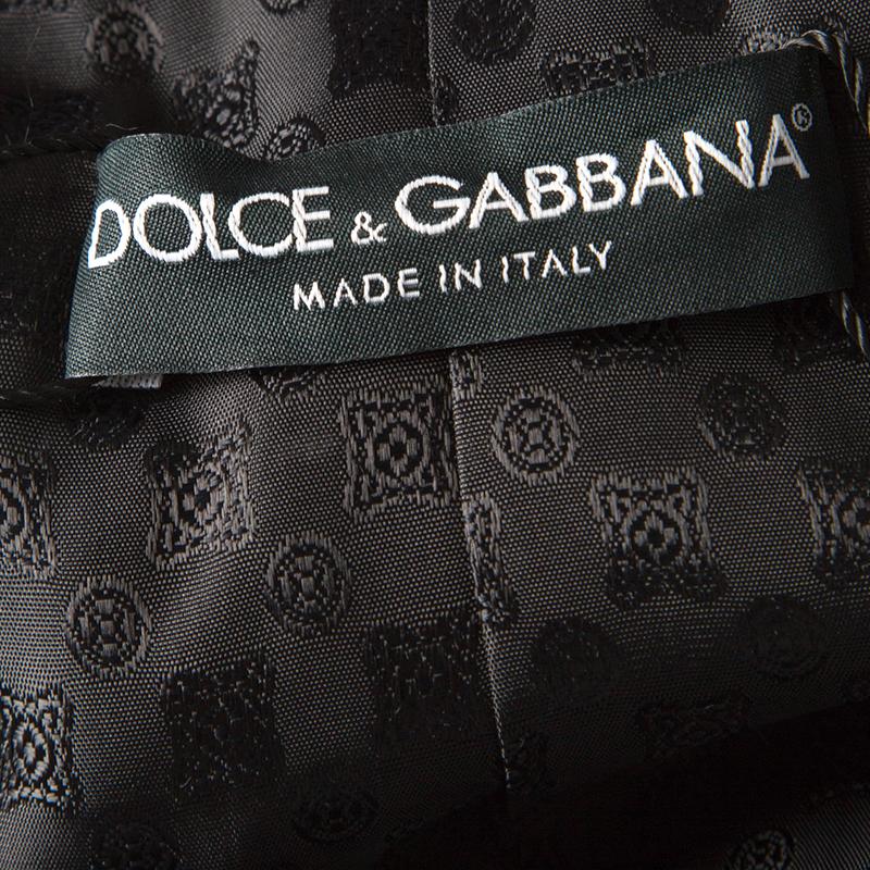 Dolce and Gabbana Black Sequin Paillette Velvet Trim Double Breasted Coat S 1
