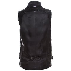 Dolce and Gabbana Black Sequined Double Breasted Vest S