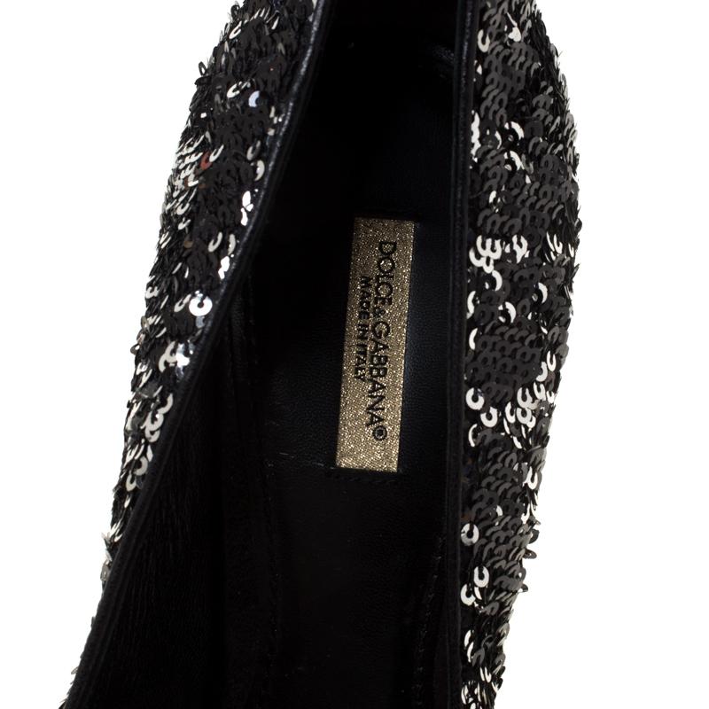 Dolce and Gabbana Black Sequins Pumps Size 39 1