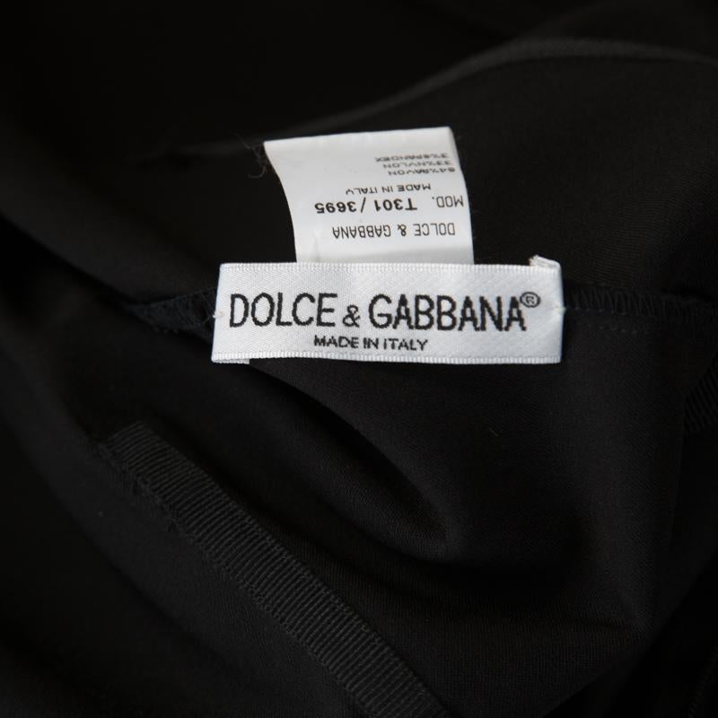 Dolce and Gabbana Black Sleveeless Midi Dress S 2
