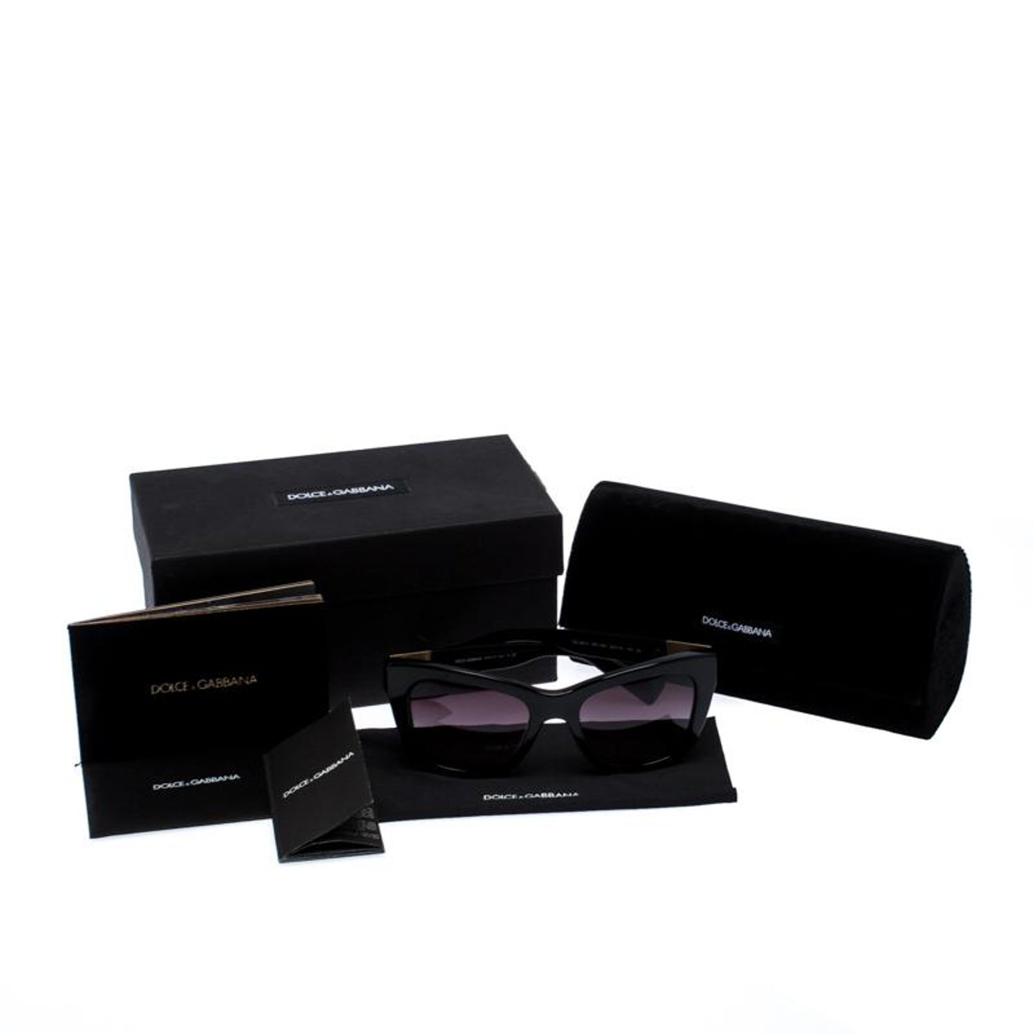 Dolce And Gabbana Black Special Edition Mosaico Cat Eye Sunglasses