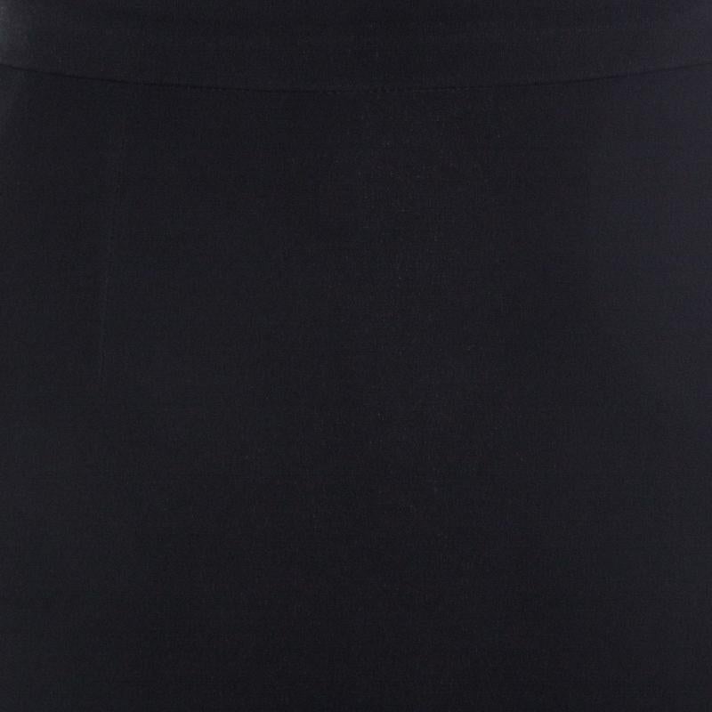 Women's Dolce and Gabbana Black Stretch Crepe Pencil Skirt M