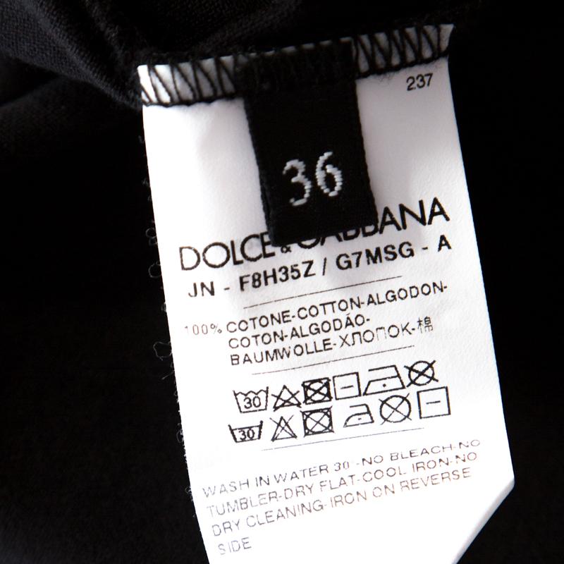 Women's Dolce and Gabbana Black Text Print Cotton Sleeveless Vest XS