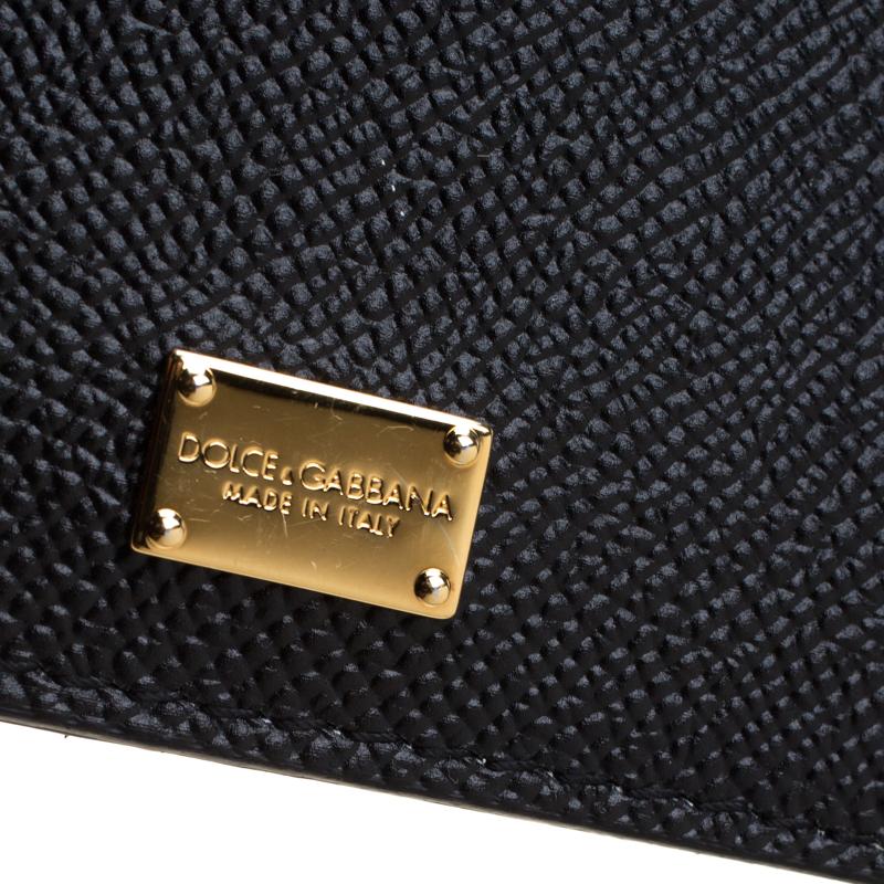 Dolce and Gabbana Black Tulip Leather Miss Sicily Top Haandle Bag For Sale 6