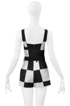 Dolce And Gabbana Black & White Op Art Bustier And Shorts Ensemble