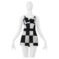 Dolce And Gabbana Black & White Op Art Bustier And Shorts Ensemble