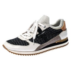 Dolce and Gabbana Black/White Polka Dot Sneakers Size 45
