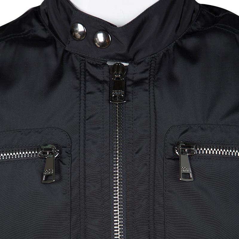 Men's Dolce and Gabbana Black Zip Front Bomber Jacket M