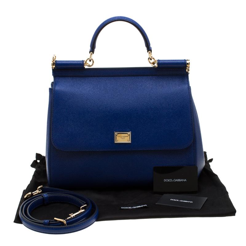 Dolce and Gabbana Blue Leather Miss Sicily ToteDolce and Gabbana Blue Leather Mi 7
