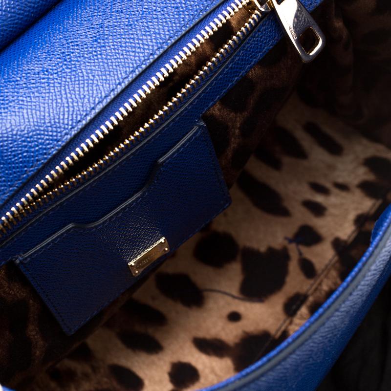 Dolce and Gabbana Blue Leather Miss Sicily ToteDolce and Gabbana Blue Leather Mi 3