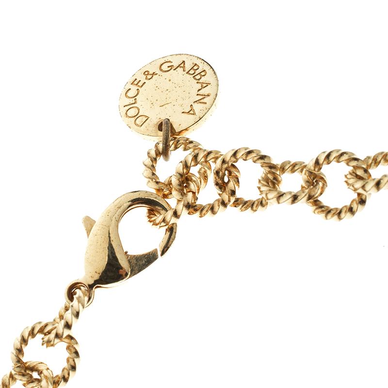 Dolce and Gabbana Blue Star Dice Charm Gold Tone Bracelet 1