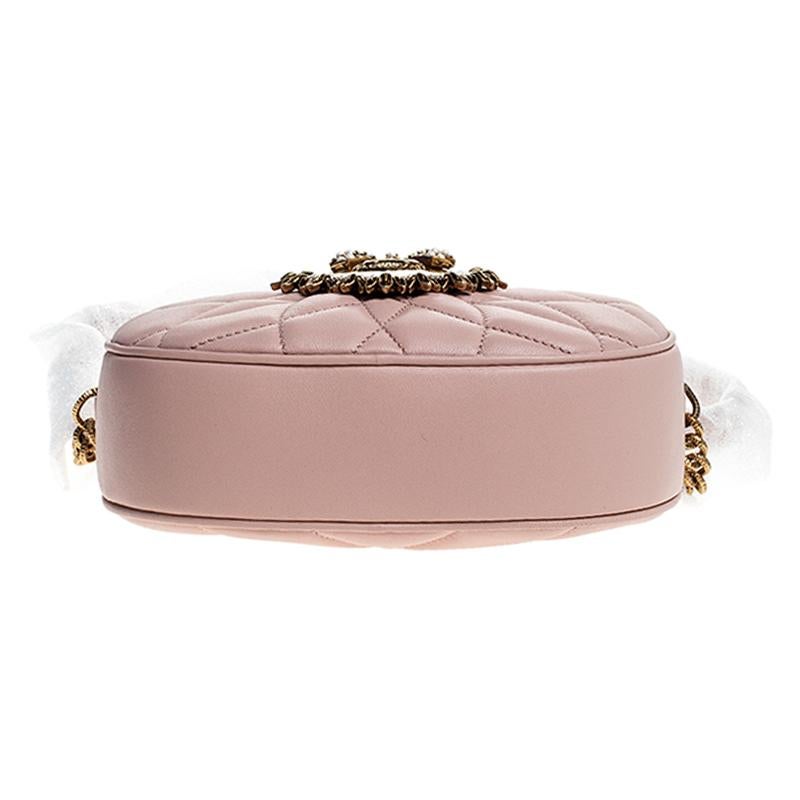 Women's Dolce and Gabbana Blush Pink Matelasse Leather Devotion Camera Crossbody Bag