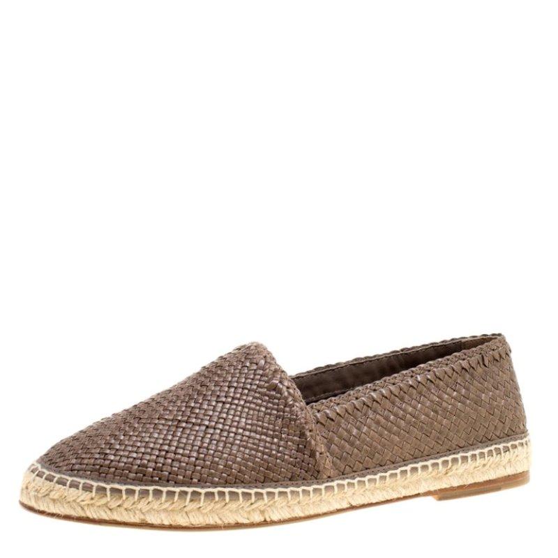 Dolce and Gabbana Brown Braided Leather Espadrilles Size 42 3
