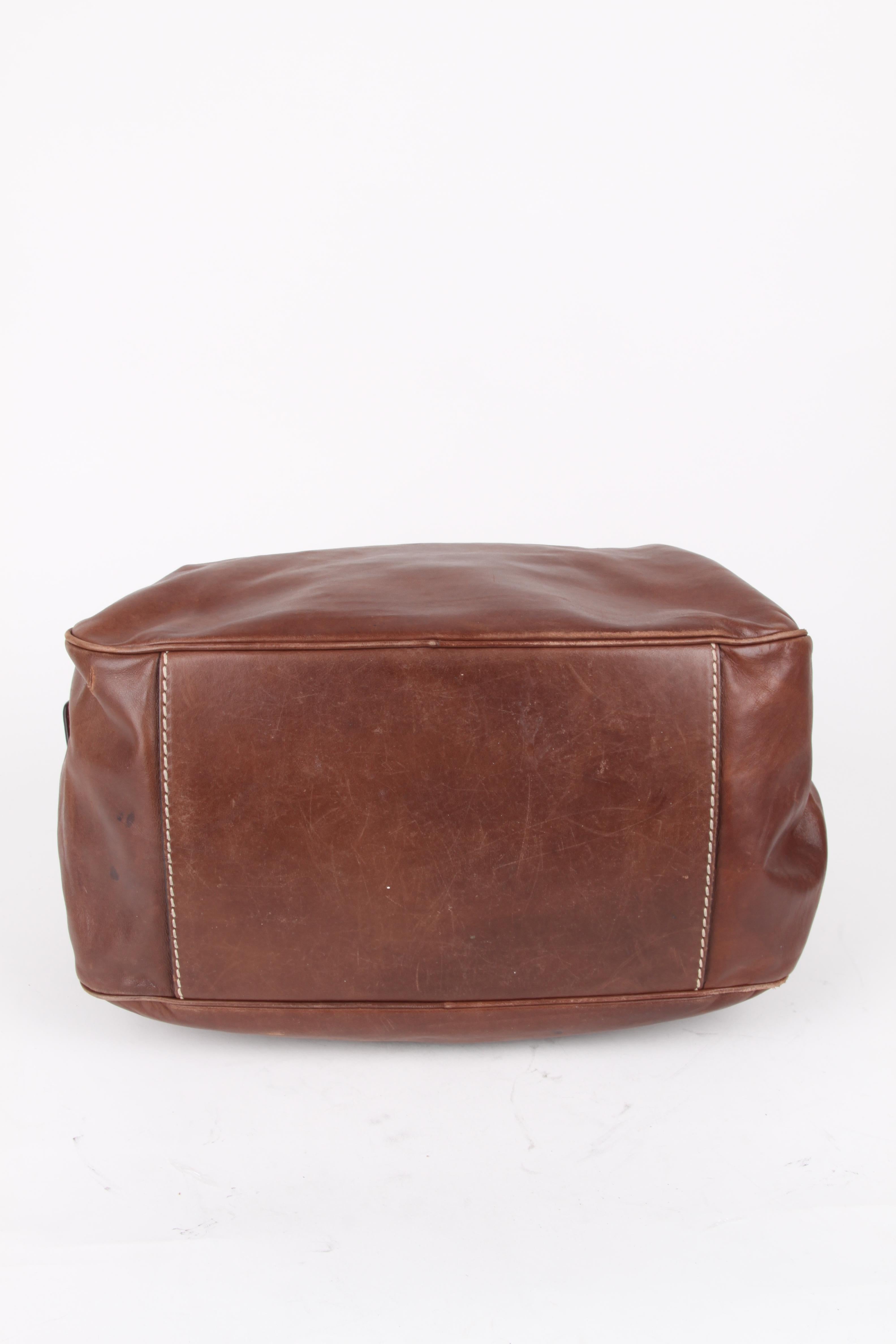 Dolce and Gabbana Brown Leather Tassle Chain Handbag For Sale 4