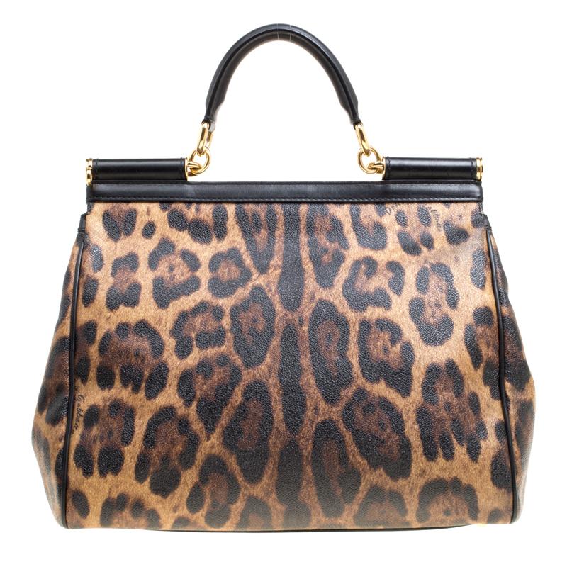 The Miss Sicily tote is one of the most celebrated creations from Dolce&Gabbana. The tote beautifully embodies the spirit of extravagance and feminity that the Italian luxury brand carries. Crafted from leopard-printed canvas, the bag has a