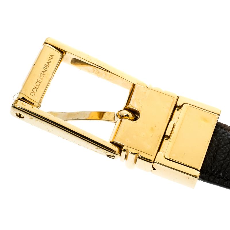 Women's Dolce and Gabbana Brown Leopard Print Leather Belt 85cm