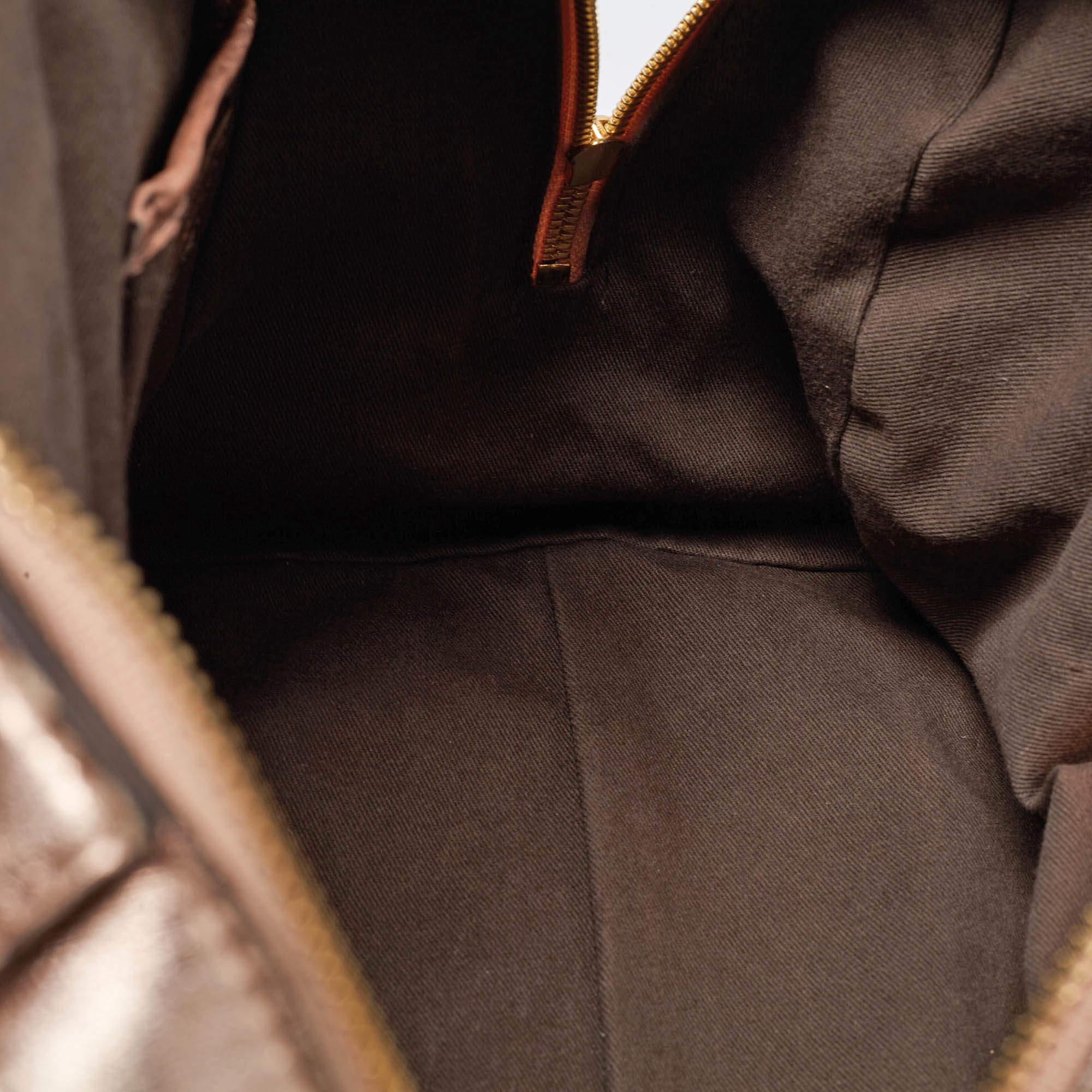 Dolce and Gabbana Brown/Metallic Pink Leopard Print Coated Canvas Satchel 10