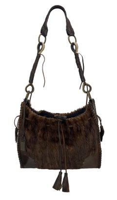 Dolce and Gabbana Brown Mink Fur Shoulder Bag