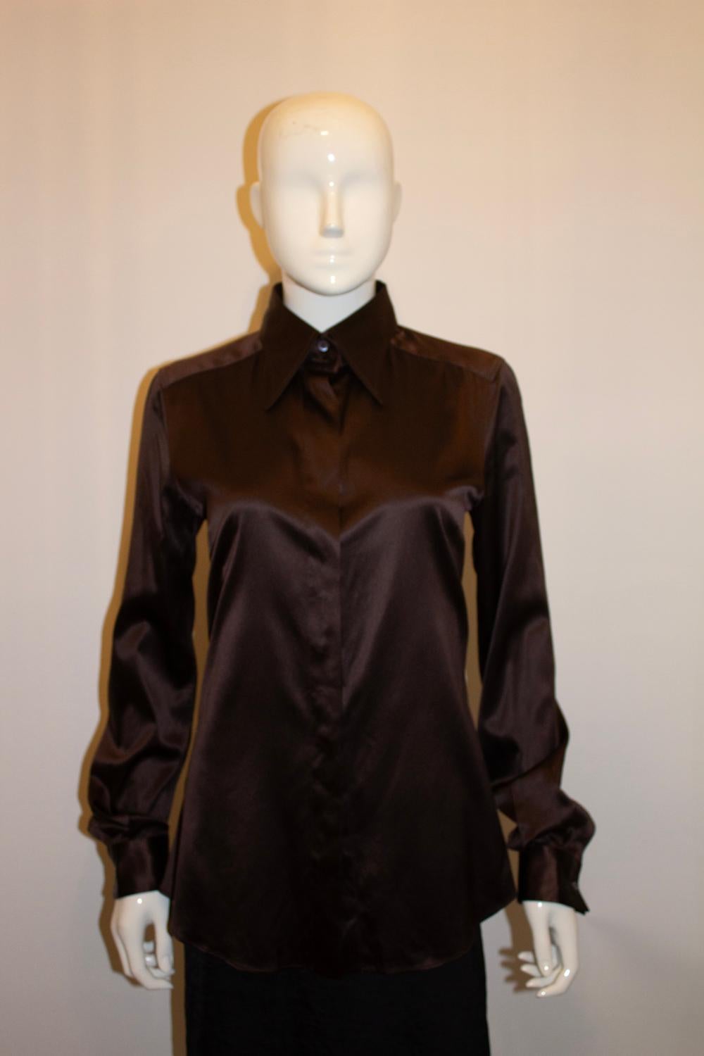 Donna Dolce & Gabbana - Camicia in seta marrone in vendita