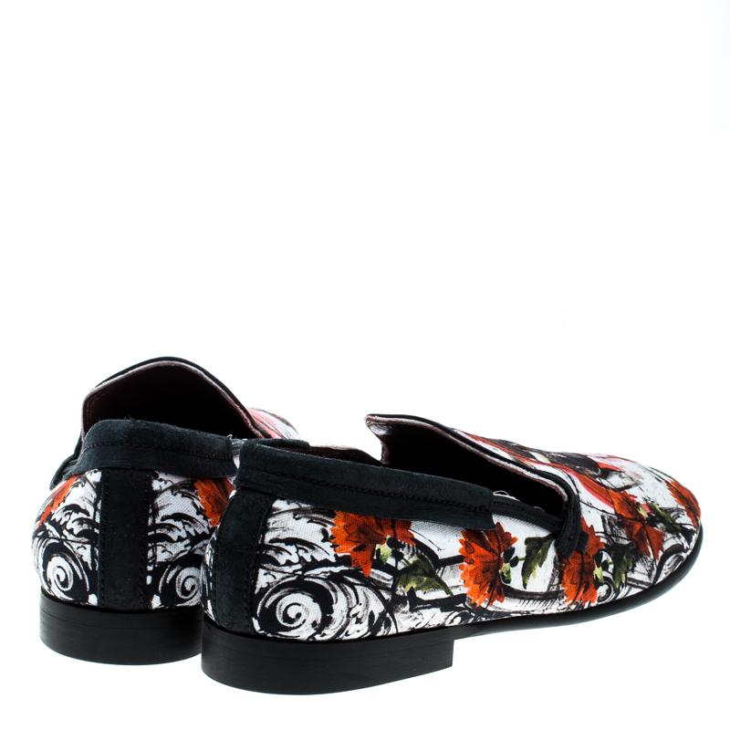Women's Dolce and Gabbana Bull And Majolica Canvas Amalfi Smoking Slippers Size 41