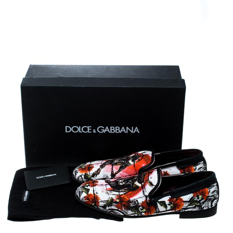 Dolce and Gabbana Bull And Majolica Canvas Amalfi Smoking Slippers Size 41 3