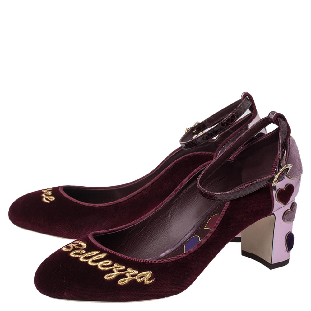 burgundy velvet block heels