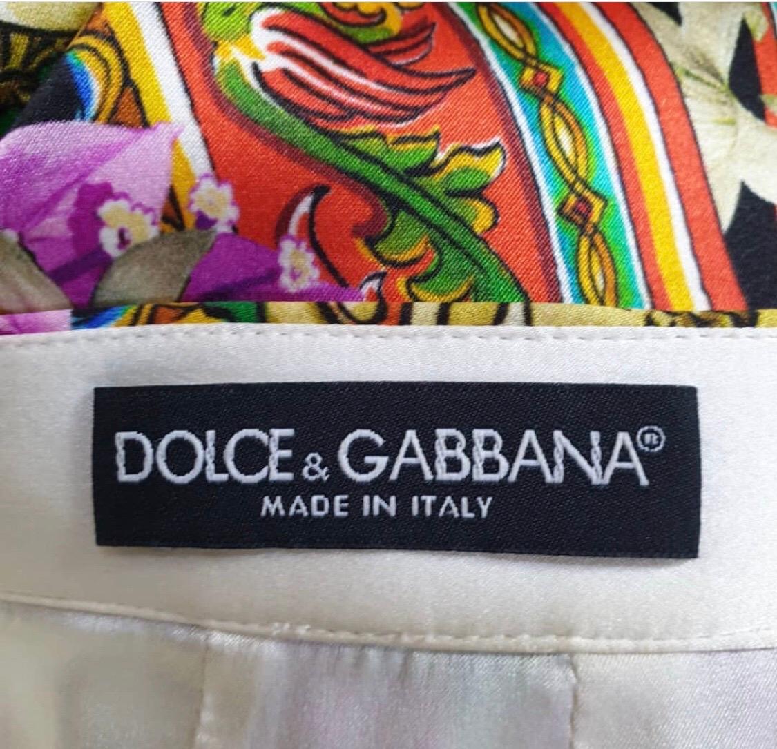 Dolce and Gabbana Carretto Floral Print Pleated Skirt Set Suit 2