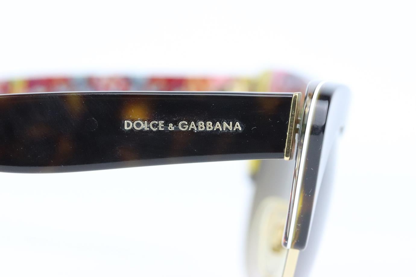 Dolce and Gabbana Cat Eye Tortoiseshell Acetate Sunglasses In Excellent Condition In London, GB
