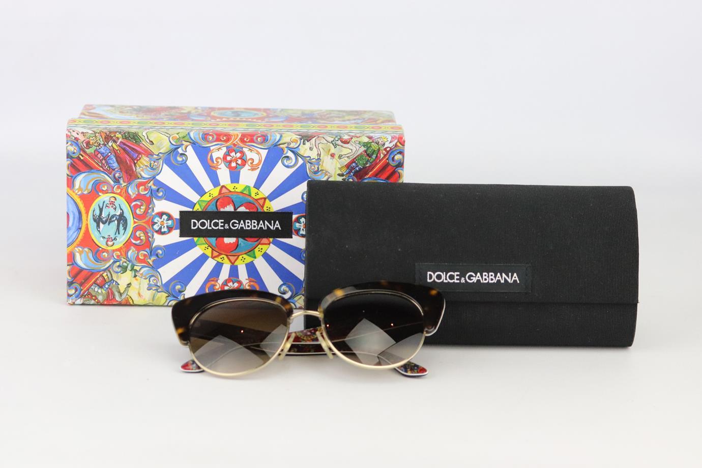 Women's Dolce and Gabbana Cat Eye Tortoiseshell Acetate Sunglasses