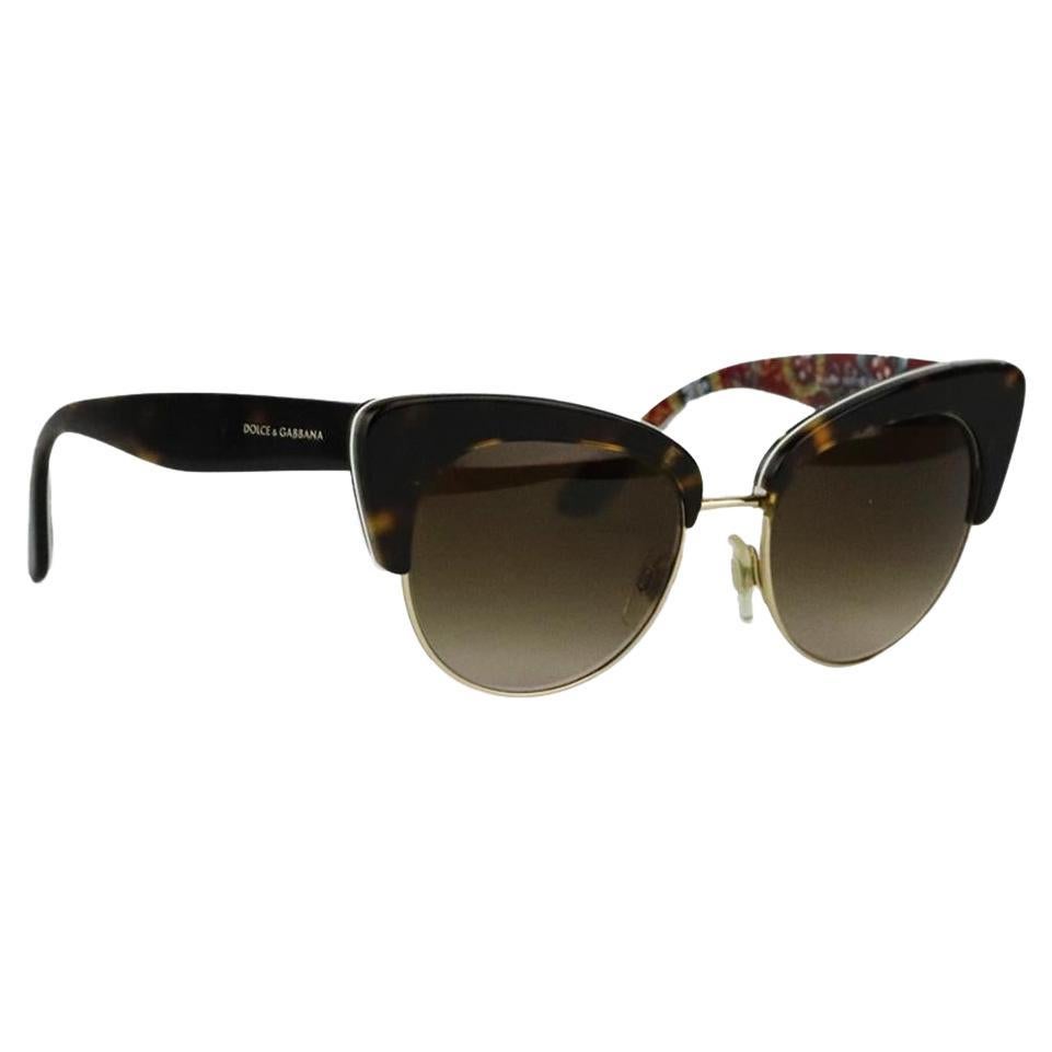 Dolce and Gabbana Cat Eye Tortoiseshell Acetate Sunglasses