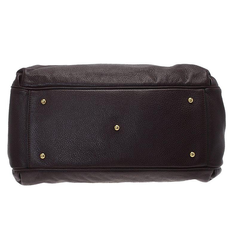 Women's Dolce and Gabbana Choco Brown Leather Key Zipper Top Handle Bag