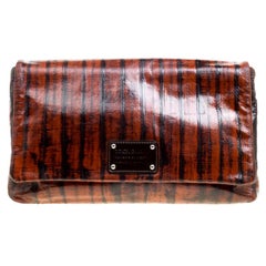 Dolce and Gabbana Copper Patent Leather Large Clutch