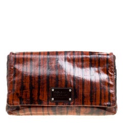 Dolce and Gabbana Copper Patent Leather Large Clutch