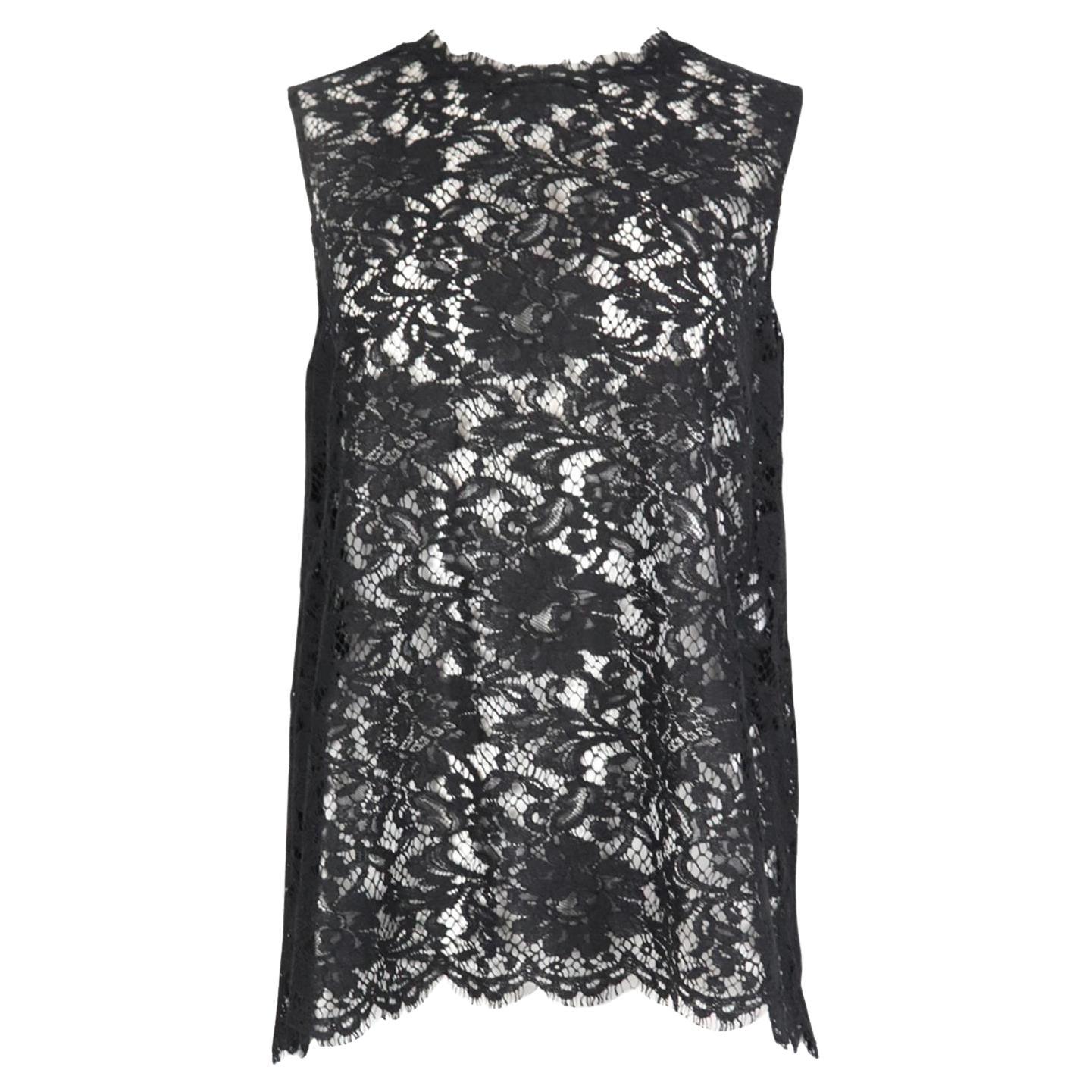 Dolce And Gabbana Cotton Blend Corded Lace Top It 48 Uk 16