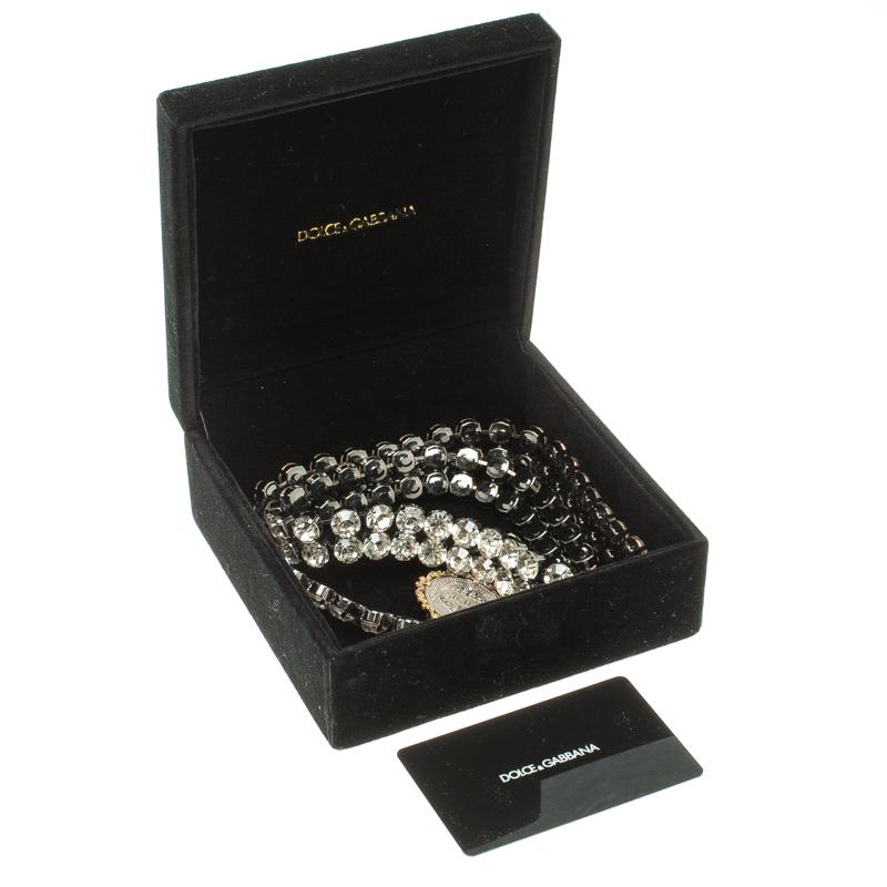 Gray Dolce and Gabbana Crystal Embellished Waist Belt 90 CM