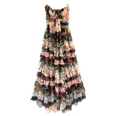 Dolce and Gabbana D and G Spring 2008 Runway Silk Tiered Corset Maxi Dress NWT